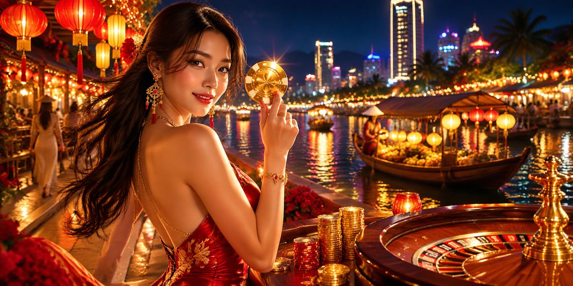 Bàn roulette trong không khí chợ đêm Nha Trang